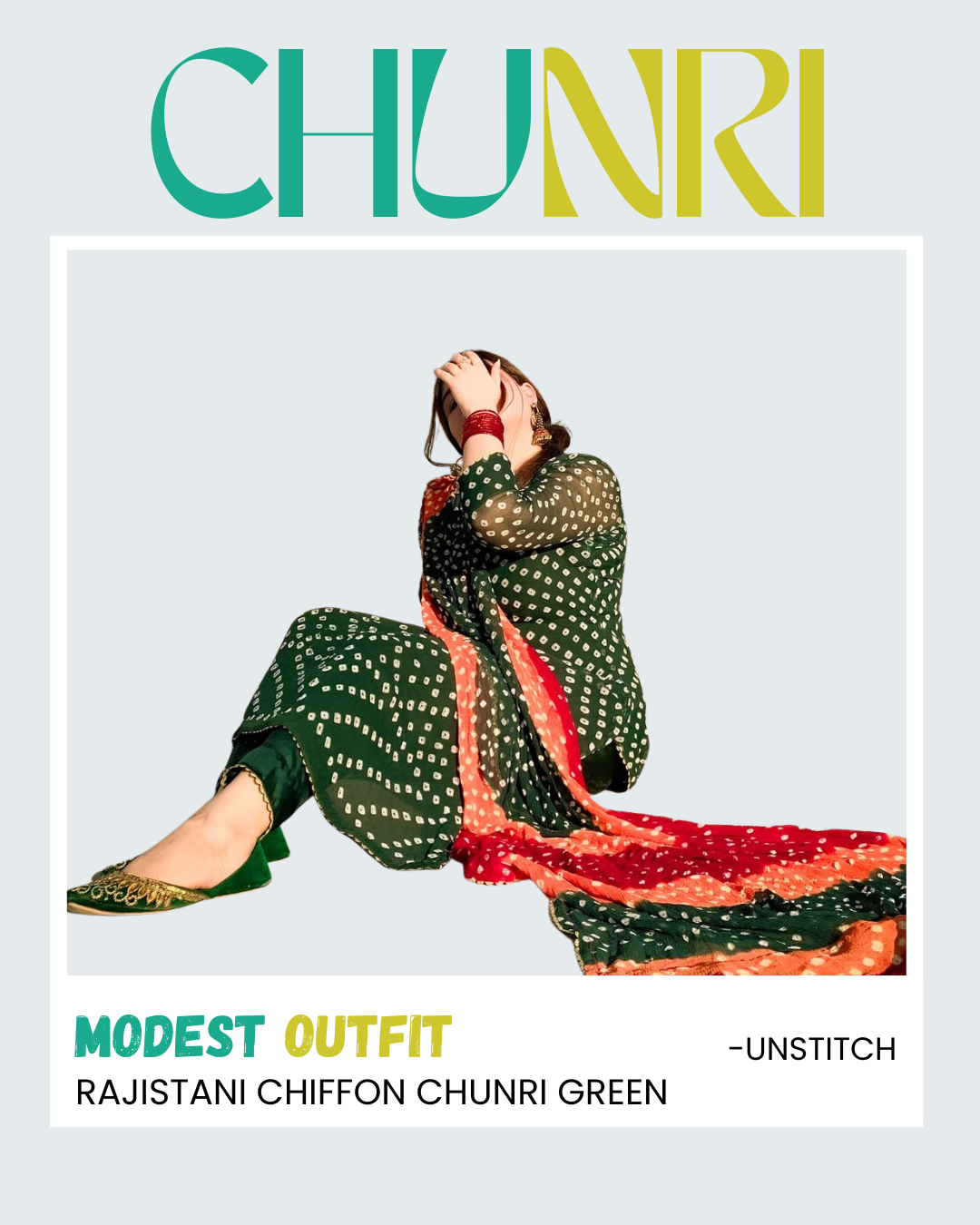Rasjistani Chunri Chiffon Green Colour