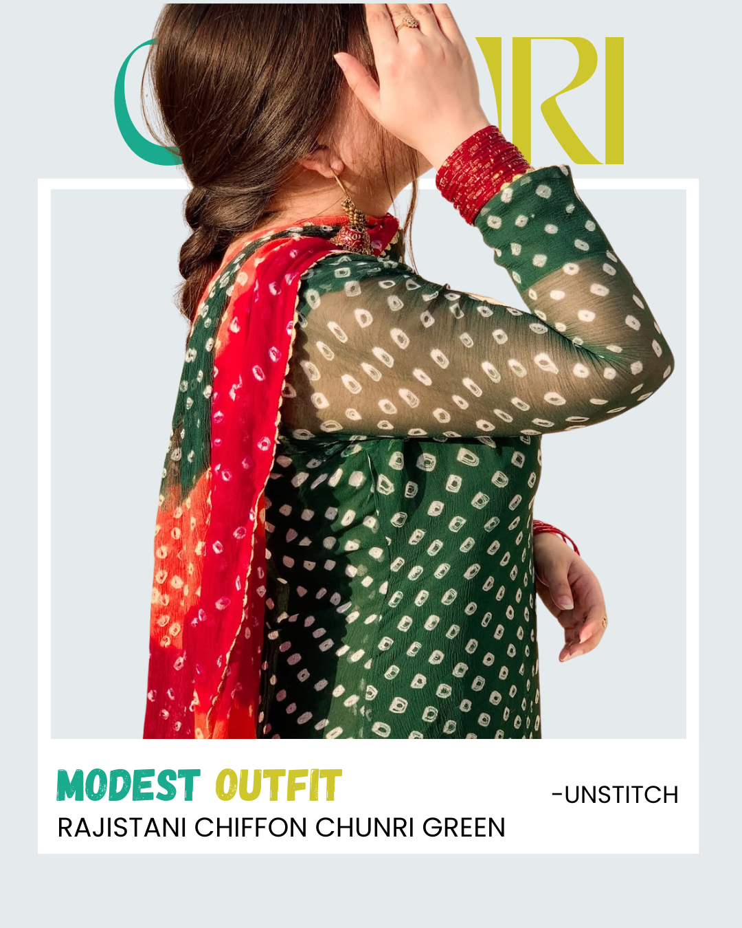 🌸 Handmade Chiffon Chunri Collection – 3 Piece Suit Red Colour 🌸