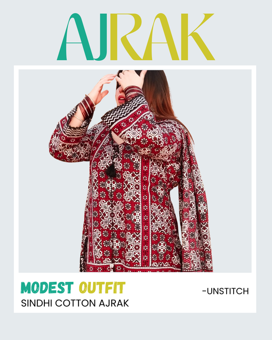 3 piece Sindhi Ajrak / Radish Mehron