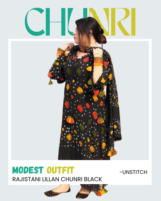 Rajistani Lillan Chunri Black Colour