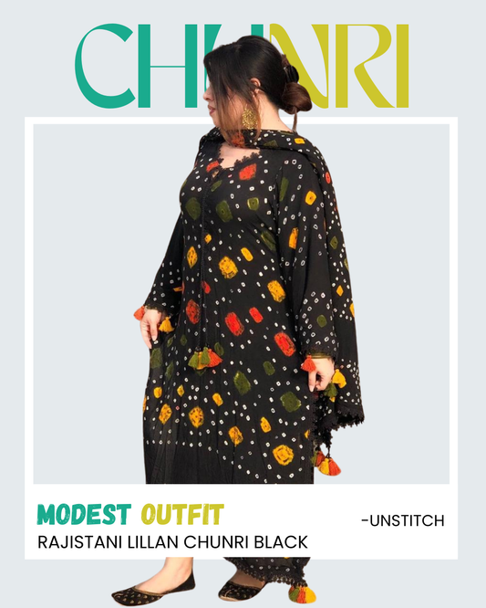 Rajistani Lillan Chunri Black Colour