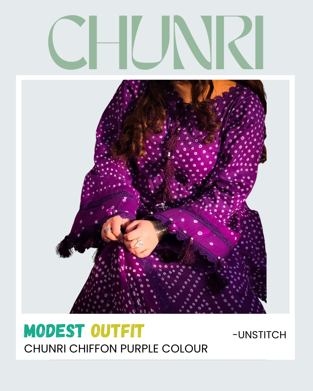 🌸 Handmade Chiffon Chunri Collection – 3 Piece Suit Red Colour 🌸